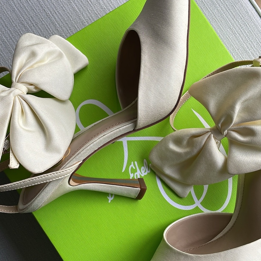 Sam Edelman Women's Halie Ankle Strap Bow High Heel Pumps - size 7.5 - Picture 10 of 16